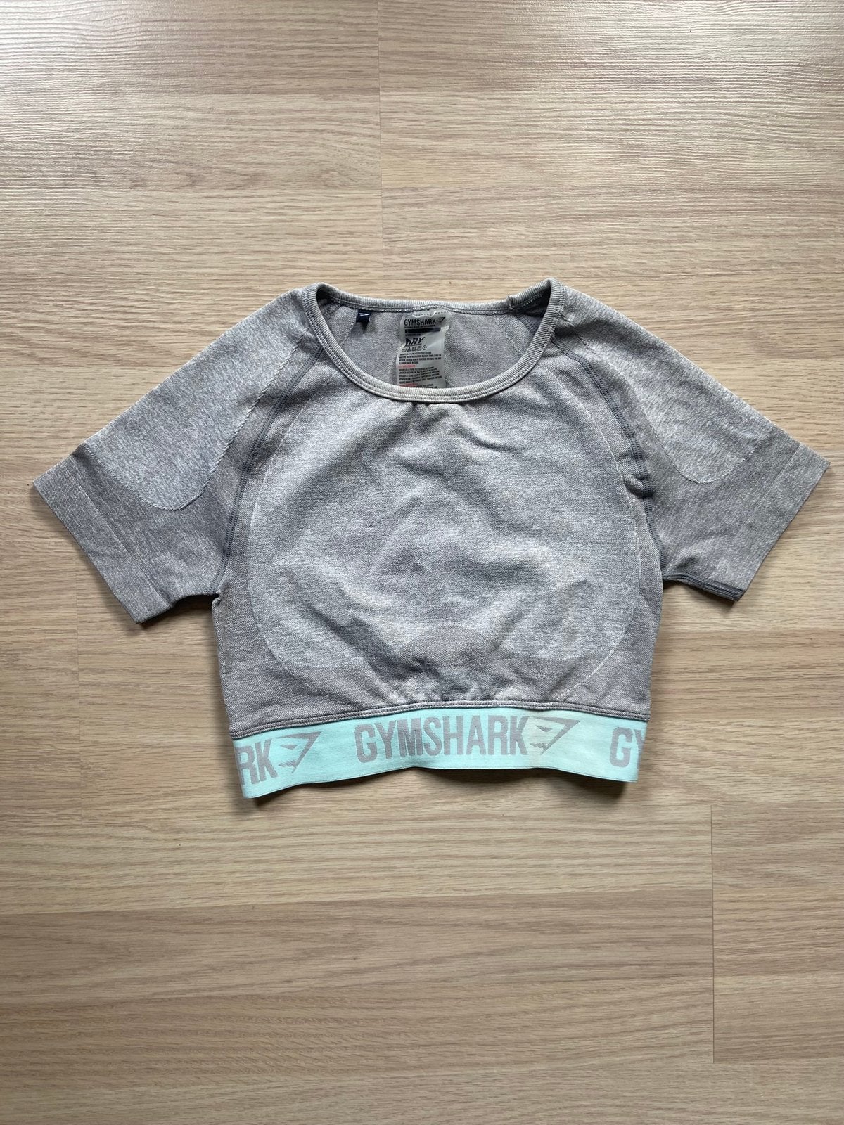Gymshark Flex Short Sleeve Crop Top Maat S, Ophalen of Verzenden, Fitness of Aerobics, Maat 36 (S), Grijs