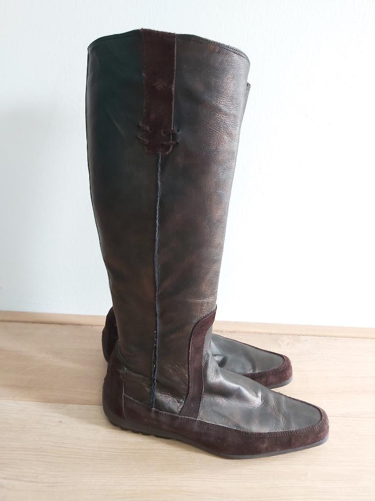 Sch19 - Bruine leren Floris van Bommel laarzen mt 40 nw €365, Kleding | Dames, Schoenen, Ophalen of Verzenden, Nieuw, Bruin, Hoge laarzen