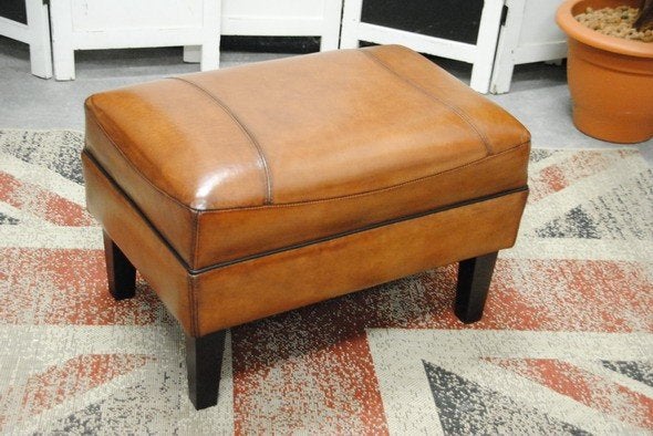 schapenleren hocker, Ophalen, Gebruikt, Minder dan 75 cm, Leer