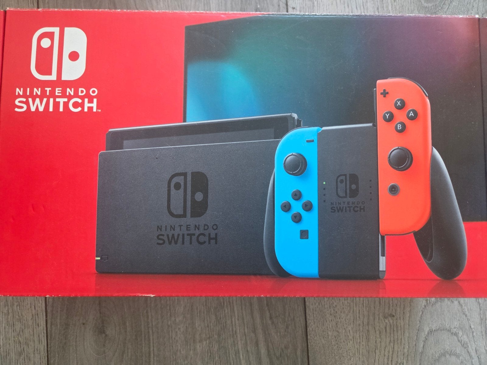 Nintendo Switch Neon in doos met krasvrij scherm, Ophalen of Verzenden, Zo goed als nieuw, Met 2 controllers, Switch Original