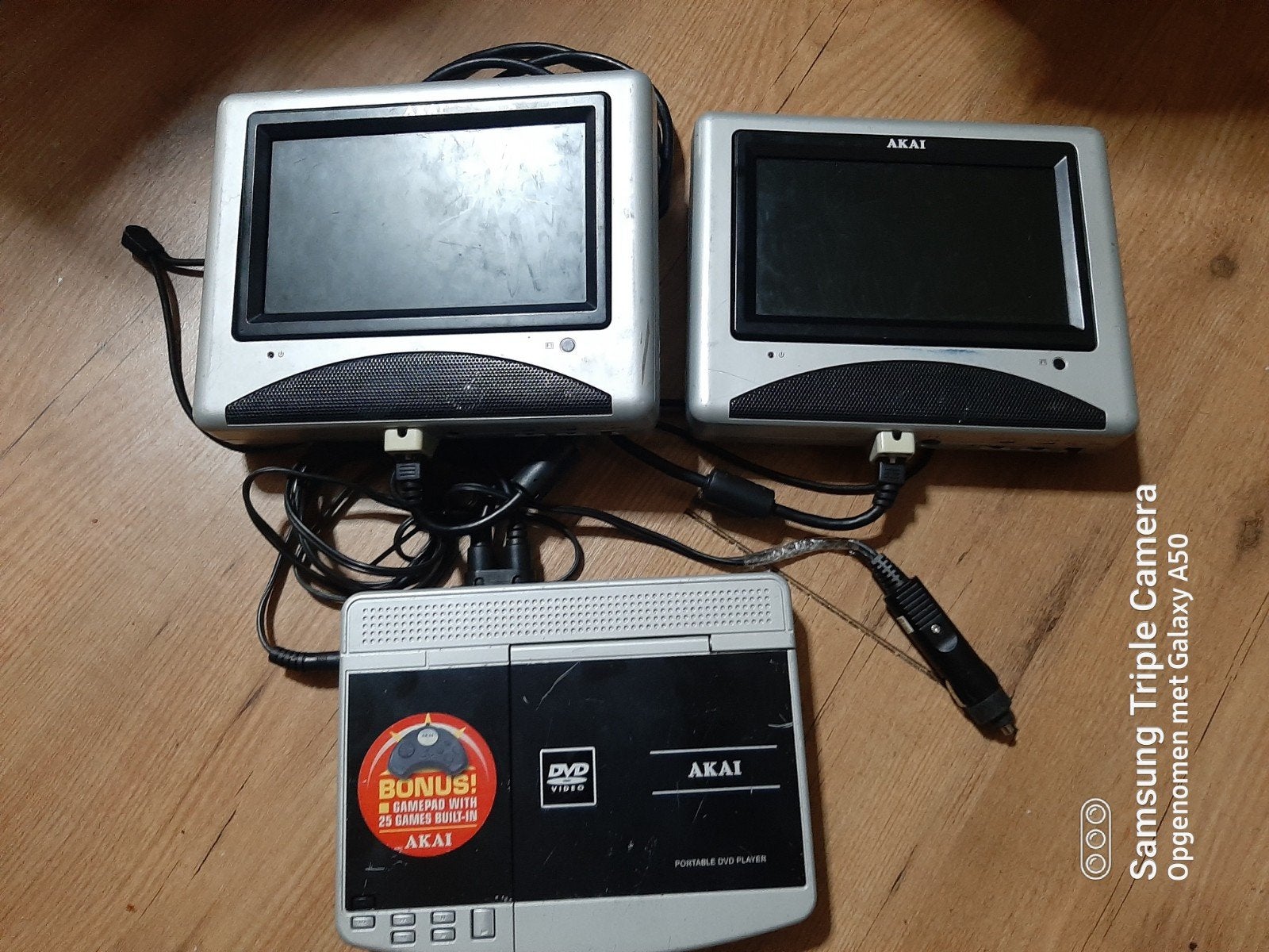 akai Auto dvd speler  met 2 schermpjes, Ophalen, Gebruikt, Dvd-speler, Overige merken