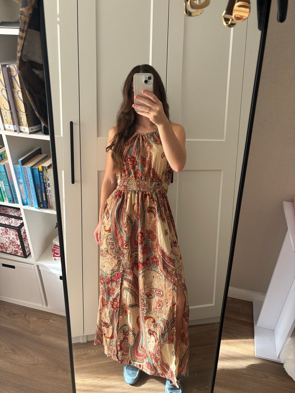 Shein Maxi Jurk met Paisley Print - Maat M, Maat 38/40 (M), Meerkleurig, Ophalen of Verzenden, Zo goed als nieuw