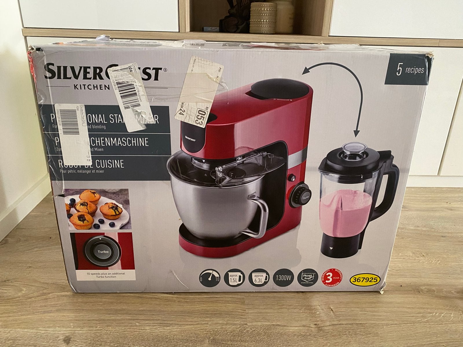 Nieuw Silvercrest Professional Keukenmachine (excl. blender), 4 liter of meer, Ophalen of Verzenden, Nieuw, 3 snelheden of meer