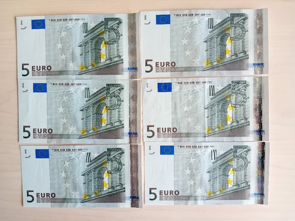20x 5 euro biljet P UX Trichet 1ste serie, Postzegels en Munten, Bankbiljetten | Europa | Eurobiljetten, Ophalen of Verzenden