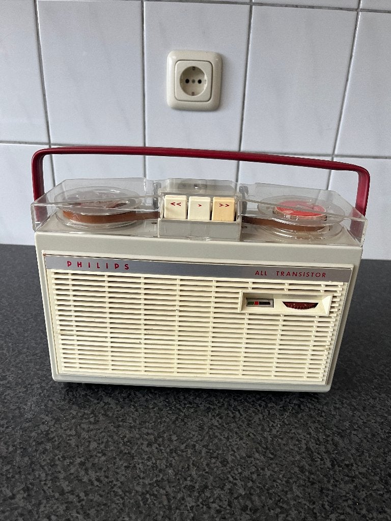 LEES TEXT ! Vintage Philips EL3585 draagbare bandrecorder ., Audio, Tv en Foto, Ophalen of Verzenden, Bandrecorder, Met banden