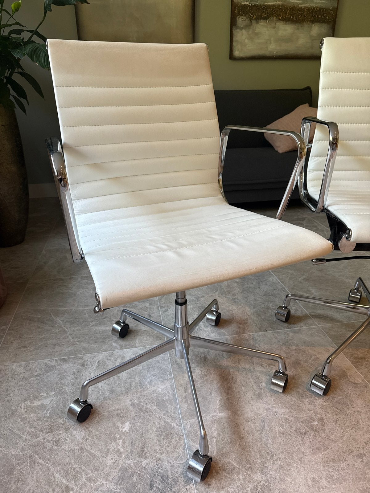 Witte bureaustoel, Eames stijl (niet origineel), Ophalen, Gebruikt, Wit, Bureaustoel