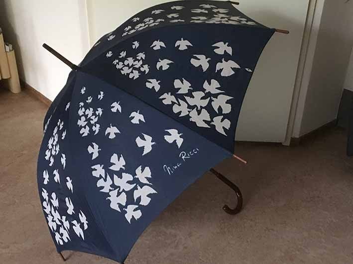 Paraplu Vintage Nina Ricci Donker Blauw, Ophalen of Verzenden, Zo goed als nieuw, Blauw