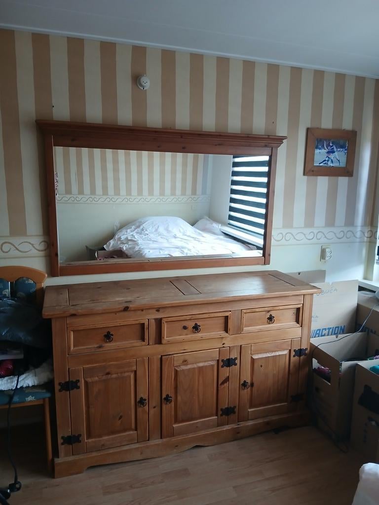 Antieke commode met spiegel, Antiek en Kunst, Ophalen