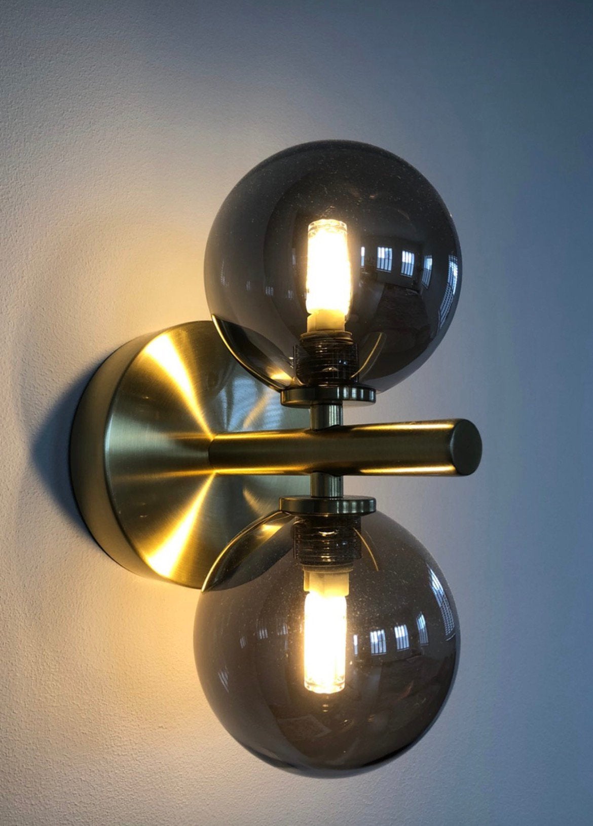 Messing gouden wandlampen goud 2 stuks €49,99 per stuk, Huis en Inrichting, Ophalen of Verzenden, Zo goed als nieuw, Hout