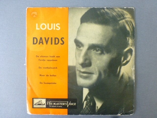 Louis Davids. De olieman./ De voetbalmatch./ Naar de bollen, Gebruikt, 7 inch, Ophalen of Verzenden, EP