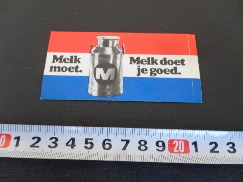 sticker Melk moet, Melk doet je goed., Ophalen, Zo goed als nieuw