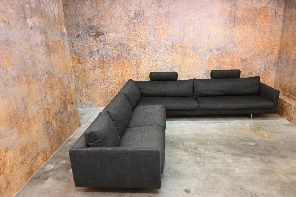 IZG Staat grote grijze stoffen Montis Axel design hoekbank, Huis en Inrichting, Montis, 300 cm of meer, Ophalen of Verzenden, Zo goed als nieuw