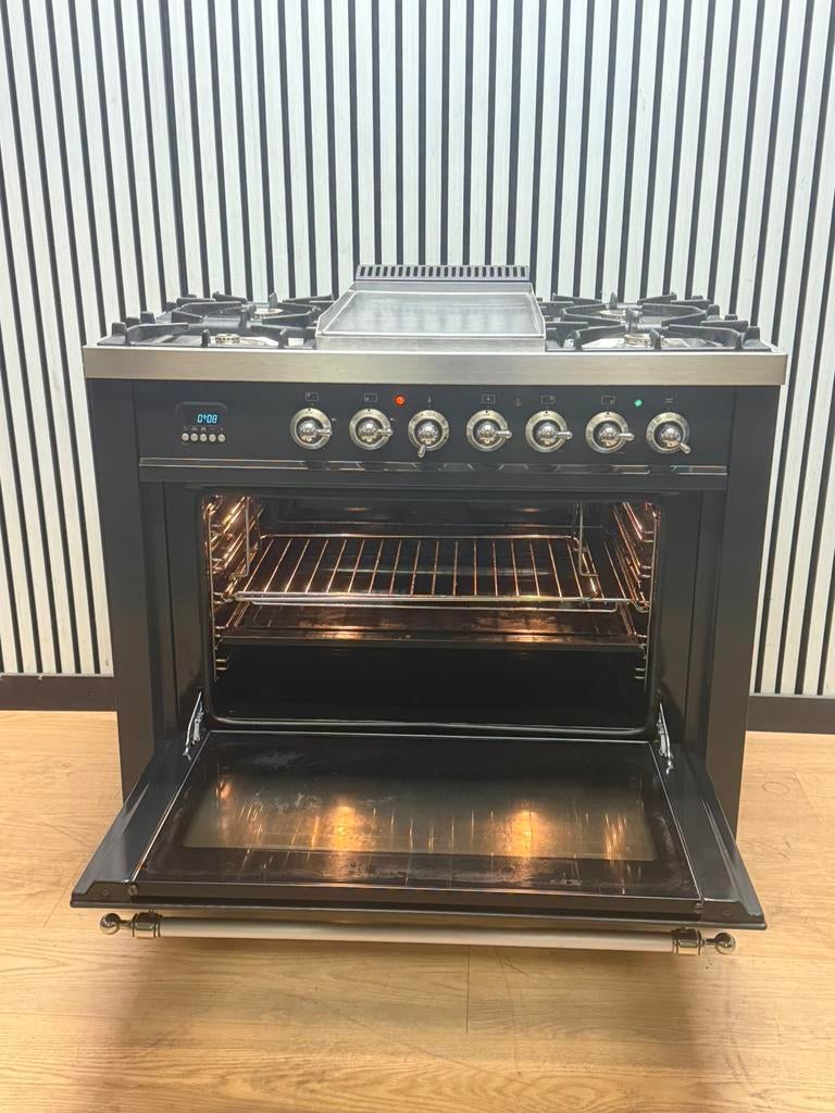 Luxe Boretti Fornuis 5 pits met Frytop multifunctioneel 90cm, Witgoed en Apparatuur, Fornuizen, Fornello Esperta, Ophalen of Verzenden