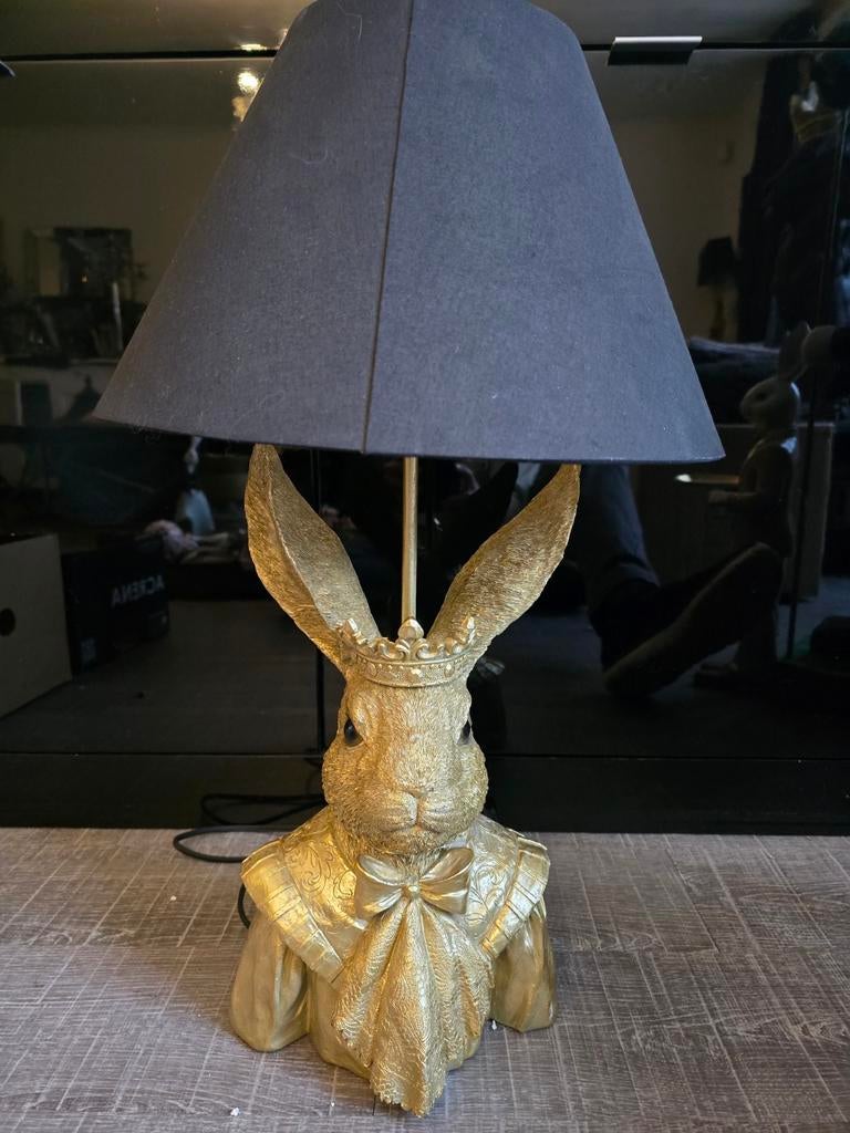 Gouden Konijn Lamp, Huis en Inrichting, Lampen | Vloerlampen, Nieuw, Minder dan 100 cm, Kunststof, Stof, Ophalen of Verzenden
