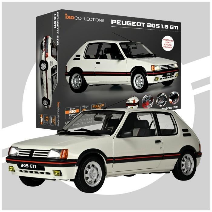 IXO 1/8 Peugeot 205 1.9 GTI Wit, Overige merken, Auto, Groter dan 1:32, Nieuw