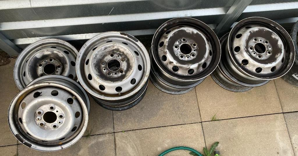 15/16 inch stalen velgen + 1x heavy set Fiat-Citroen-Peugeot, Ophalen, 15 inch, Velg(en), Zomerbanden