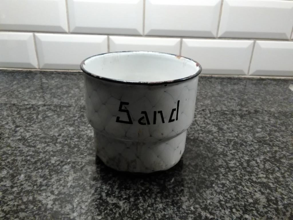 Antiek Emaille Potje met Wolkjesmotief, Ophalen of Verzenden