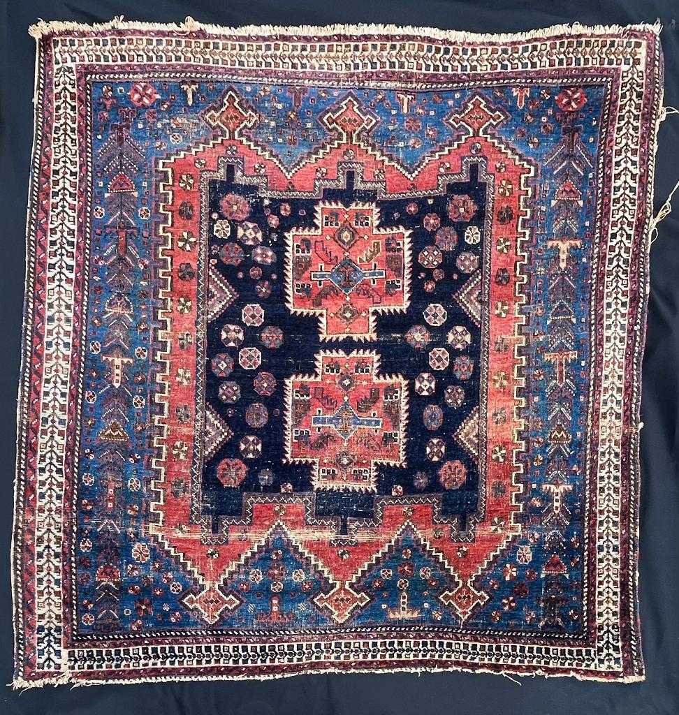 Antique Afshar Sirjan Rug Perzisch tapijt ca.1920, Ophalen of Verzenden