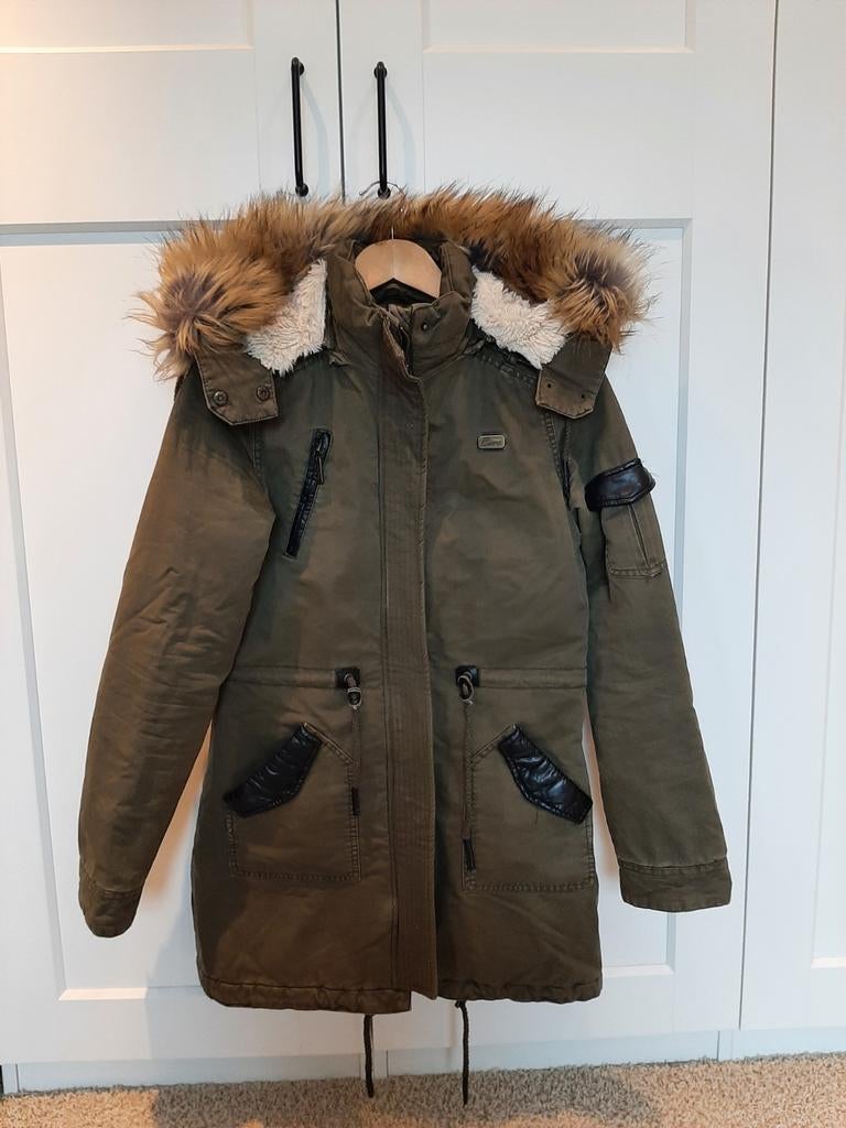 Legergroene Parka Winterjas - Maat M, Maat 38/40 (M), Ophalen of Verzenden, Groen, Onbekend
