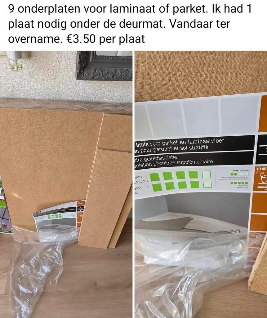9x Laminaat Onderplaten - 1cm dik, 50 tot 150 cm, Ophalen of Verzenden, Zo goed als nieuw, Minder dan 5 m²