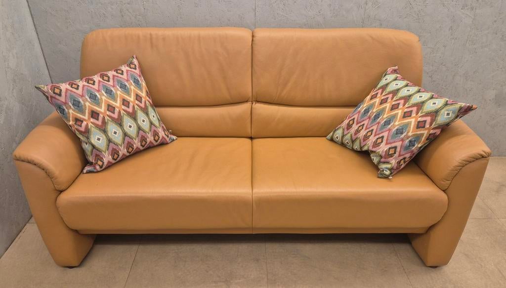 FM Munzer design leren bank 185 cm, Ophalen, Gebruikt, 150 tot 200 cm, Modern klassiek