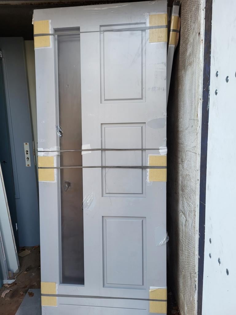 83x201,5cm nieuwe voordeuren massief hardhout grijs gg, Doe-het-zelf en Verbouw, Deuren en Horren, 80 tot 100 cm, Nieuw, Ophalen of Verzenden