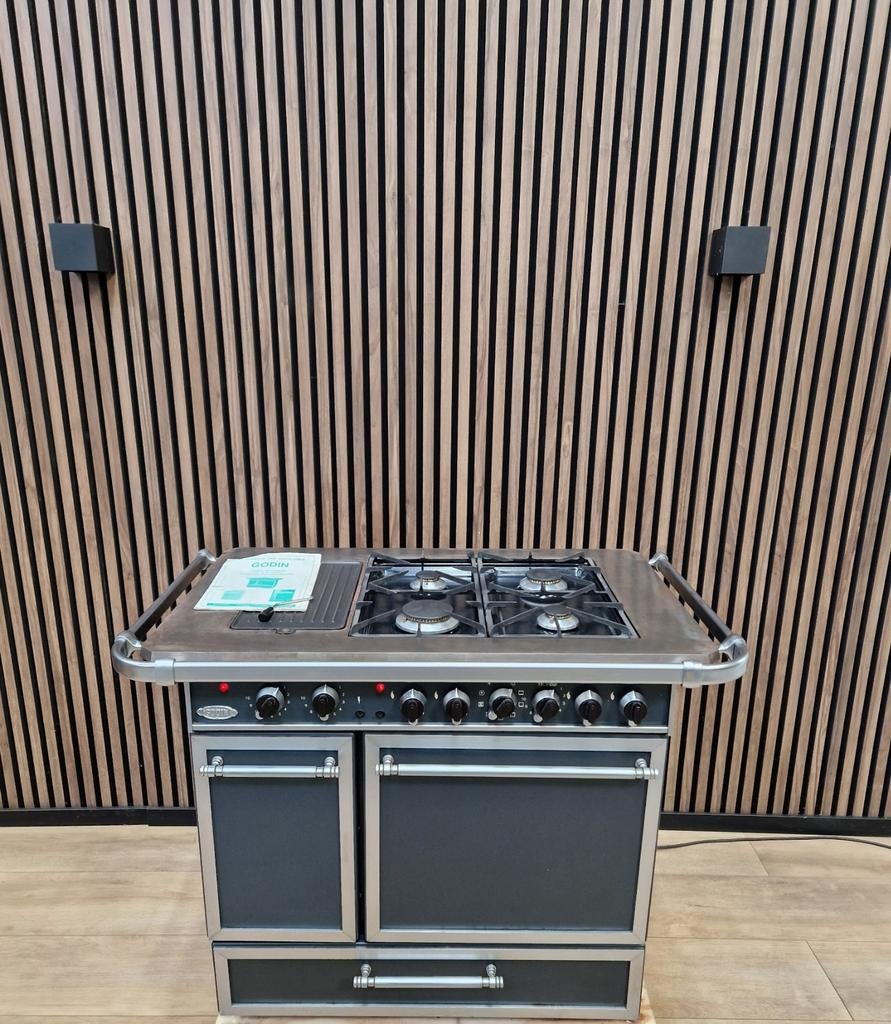 Mooie Antraciet chroom Godin Fornuis (Gratis bezorgen), Witgoed en Apparatuur, Fornuizen, 5258sh, Warmhoudplaat, 60 cm of meer
