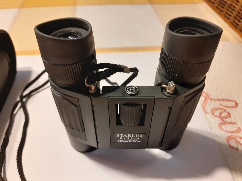 Opvouwbare Verrekijker met Etui - Starlux 8x22, Gebruikt, Dakkant (recht), Ophalen of Verzenden, 8 tot 12x