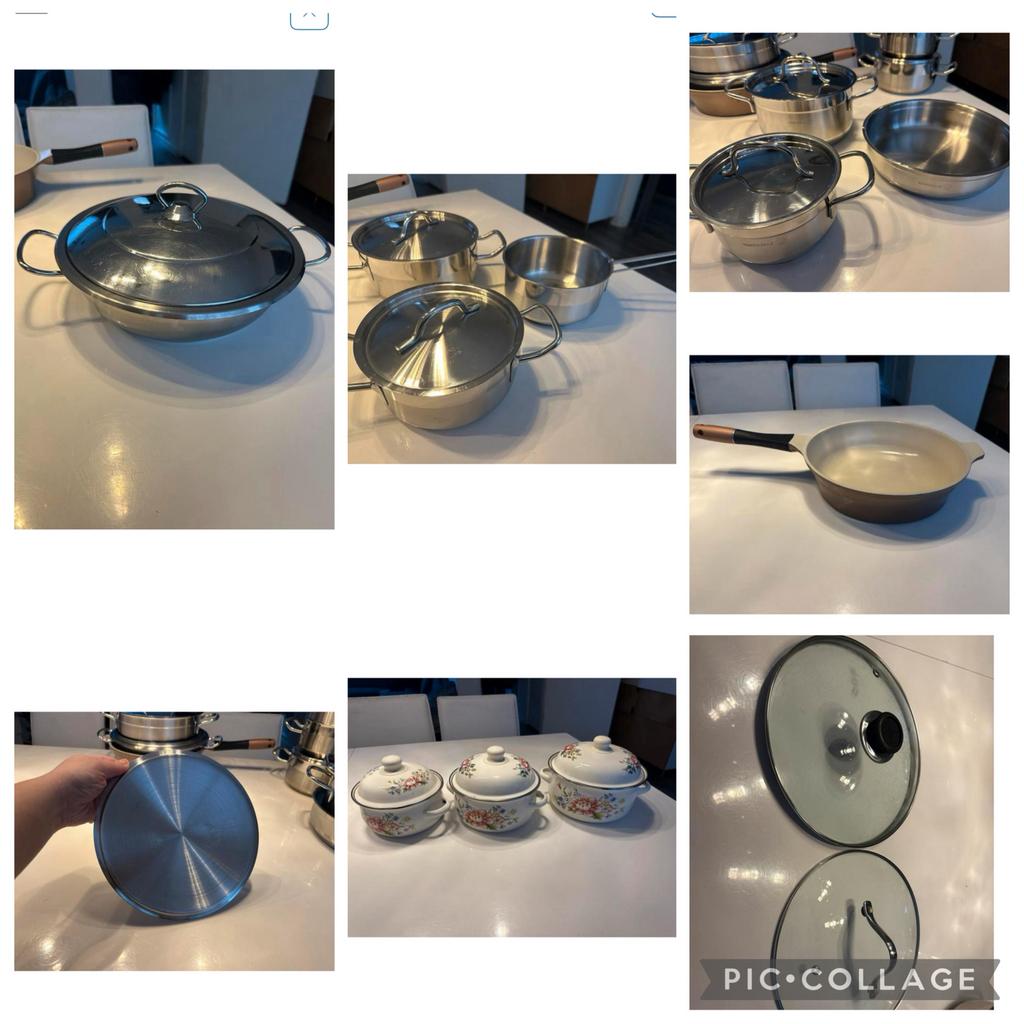 Grote Pannenset - 11 Pannen + deksels - Alles in één koop, Huis en Inrichting, Keuken | Potten en Pannen, Gebruikt, Pannenset