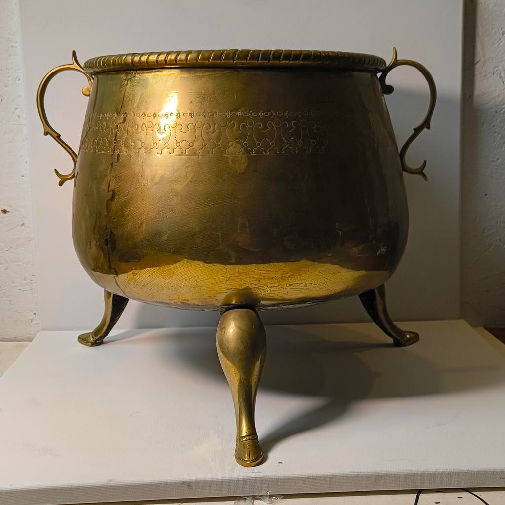 Antiek koperen jardinière eind 19e Eeuw, Antiek en Kunst, Ophalen of Verzenden