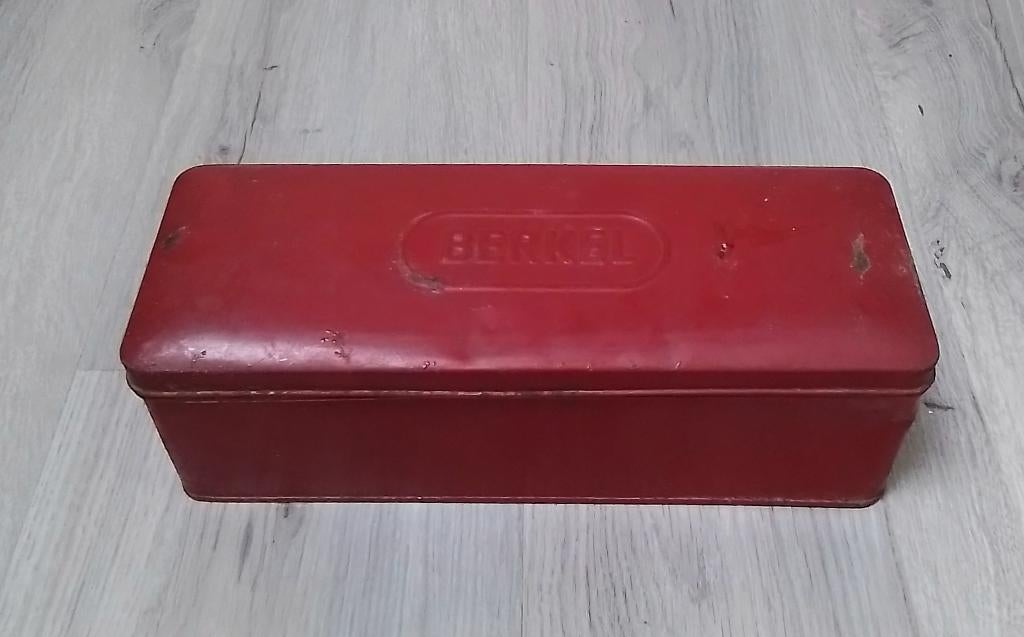 Vintage Berkel blikken doos, Berkel gereedschapskist, Ophalen of Verzenden, Gebruikt, Overige