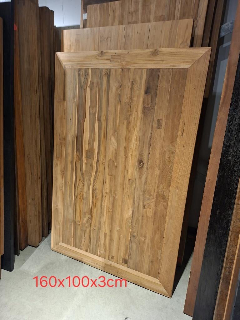 SPOTGOEDKOPE TEAK EETKAMERTAFELBLADEN UIT VOORRAAD !!!, Huis en Inrichting, Tafels | Eettafels, Engelseweg 149, Helmond, Info@megafurn.nl