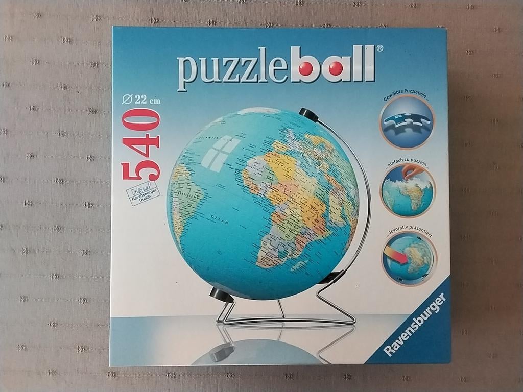 Ravensburger Puzzlebal 540 Stukjes - Globe (Duits), Ophalen of Verzenden, 500 t/m 1500 stukjes, Gebruikt, Rubik's of 3D-puzzel