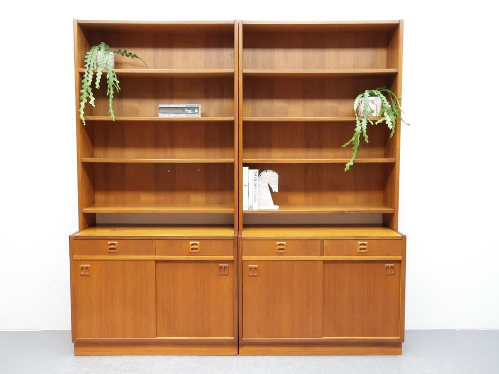 Vintage wandmeubel | Boekenkast | 4delig, Ophalen, Gebruikt, Met deur(en), 200 cm of meer