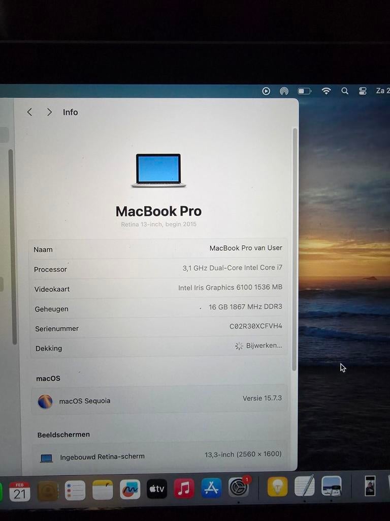 MacBook Pro, Gebruikt, 16 inch, 3 tot 4 Ghz, Ophalen