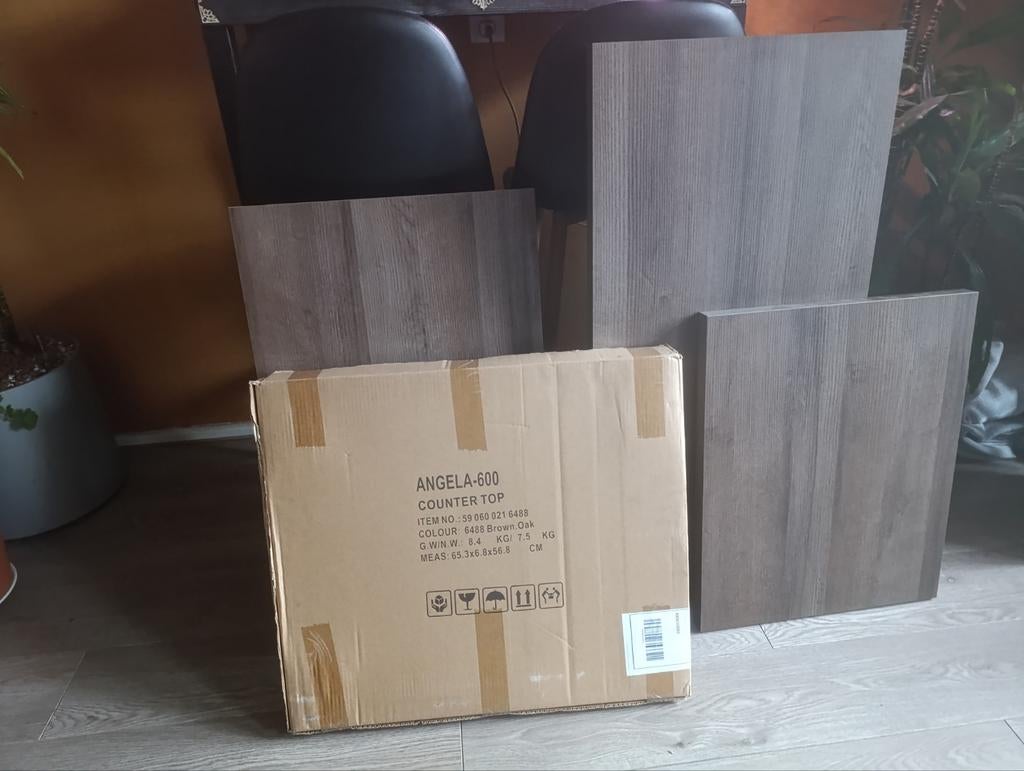 Top bladen (werkbladen)Angela donker eiken ,koopje.), Doe-het-zelf en Verbouw, Hout en Planken, Ophalen, 25 tot 50 mm, Eiken, Nieuw
