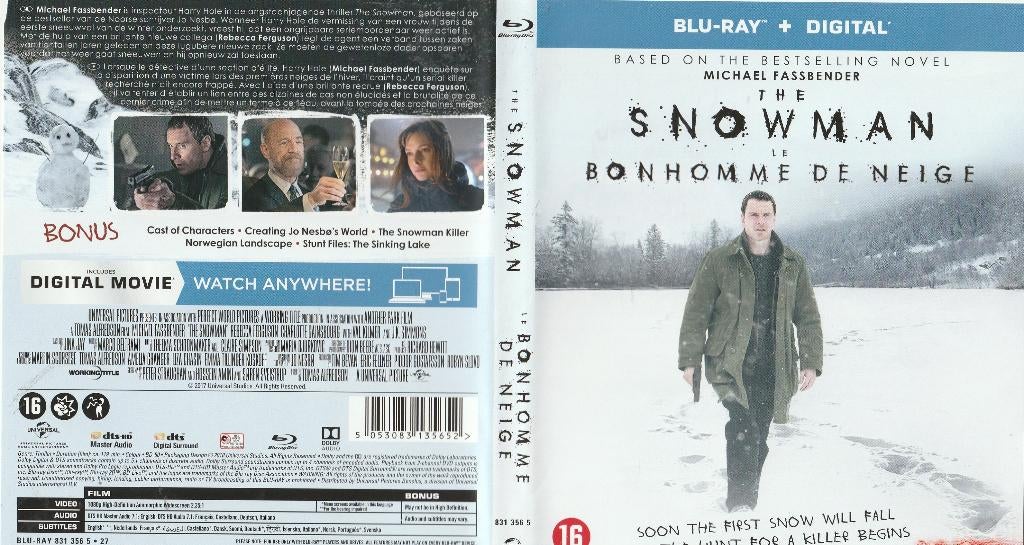 The snowman blu ray ( ned. ondert.), Ophalen of Verzenden, Zo goed als nieuw, Thrillers en Misdaad