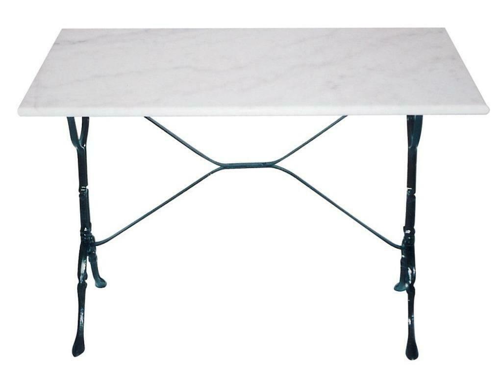 Rechthoekige marmer tafel met gietijzer onderstel tafels