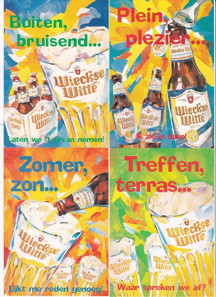 4x Wieckse Witte / bierkaarten - Witbier uit Maastricht, Ophalen of Verzenden, Nieuw, Overige typen, Overige merken