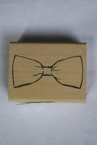 Stempel vlinderdas 3x6,5cm, Ophalen of Verzenden, Nieuw, Houten stempel