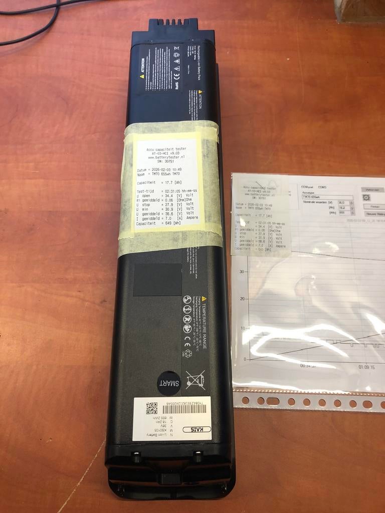 Van dijck fiets accu met rapport, Ophalen, Zo goed als nieuw