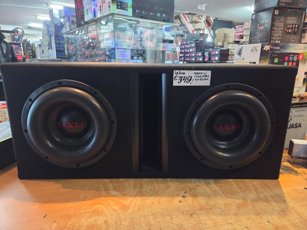 Lakro zware woofer set dubbel 4000watt, Auto diversen, Ophalen of Verzenden