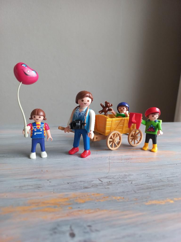 Playmobil - Moeder met Bolderkar en Kinderen, Ophalen of Verzenden, Zo goed als nieuw, Complete set