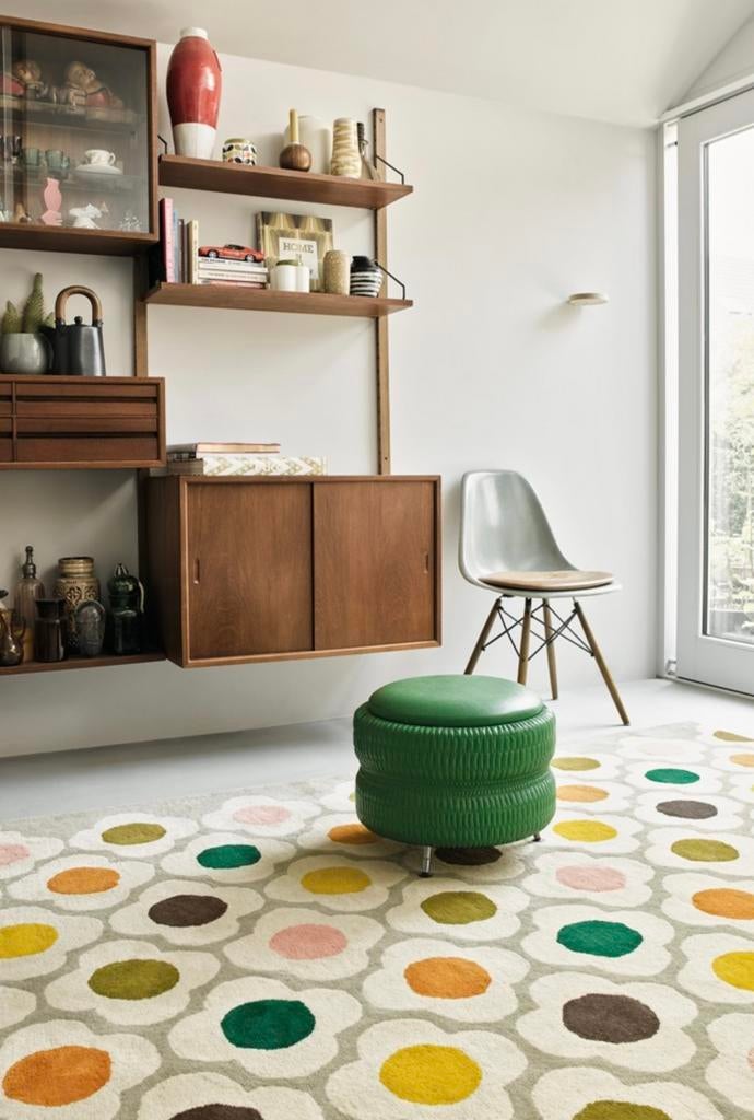 Brink en Campman Orla Kiely tapijt Spot Flower, Ophalen, Beige, 150 tot 200 cm, Rechthoekig