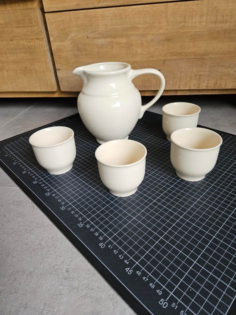 Crème melkstel 5-delig - vintage, Ophalen of Verzenden