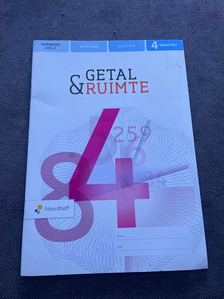 Getal & Ruimte Wiskunde 4 VMBO GT - 12e Editie, Ophalen of Verzenden, Gelezen, VMBO, Wiskunde B