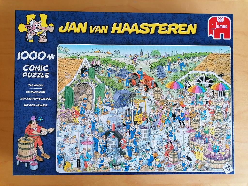10 euro: J.v.Haasteren puzzel 1000 stukjes De wijngaard, Ophalen of Verzenden, 500 t/m 1500 stukjes, Zo goed als nieuw, Legpuzzel