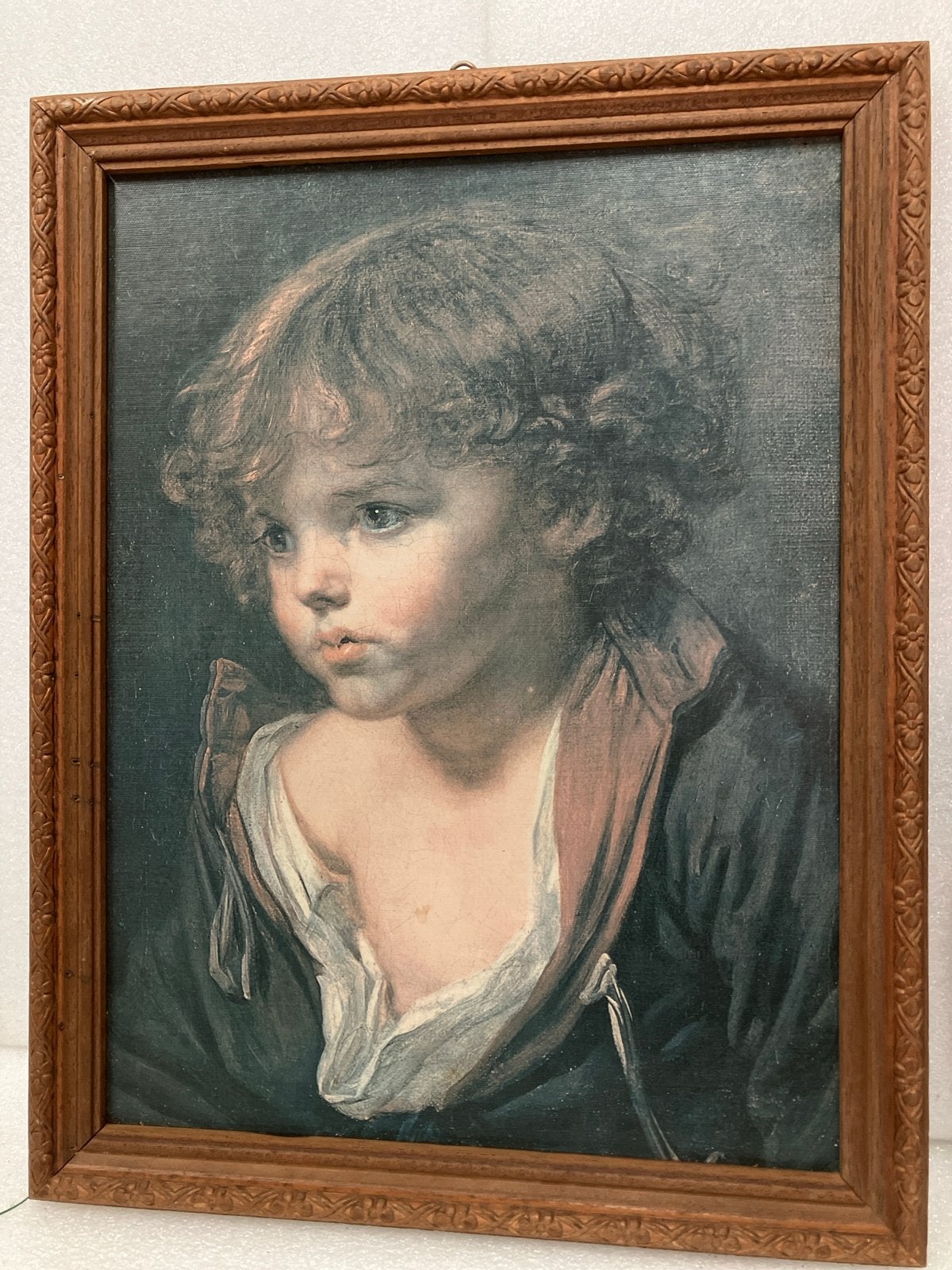 J.B. Greuze - Ragazzo Biondo in Mooi Bewerkte Lijst, Antiek en Kunst, Portret of Personen, Overige ondergronden, Bijzondere lijst
