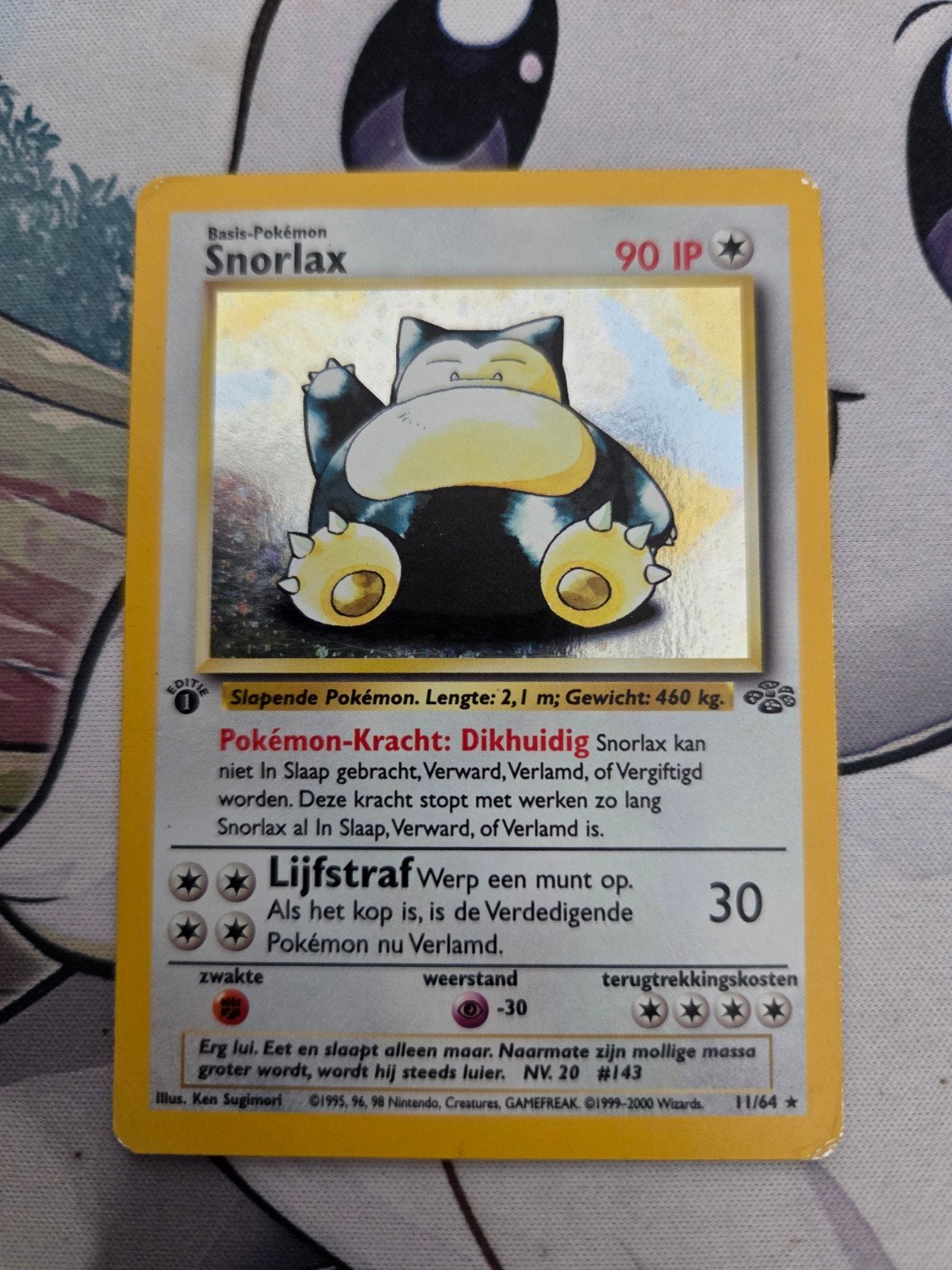 Snorlax Holo 11/64 Jungle NL - 1st ed., Ophalen of Verzenden, Gebruikt, Losse kaart, Foil