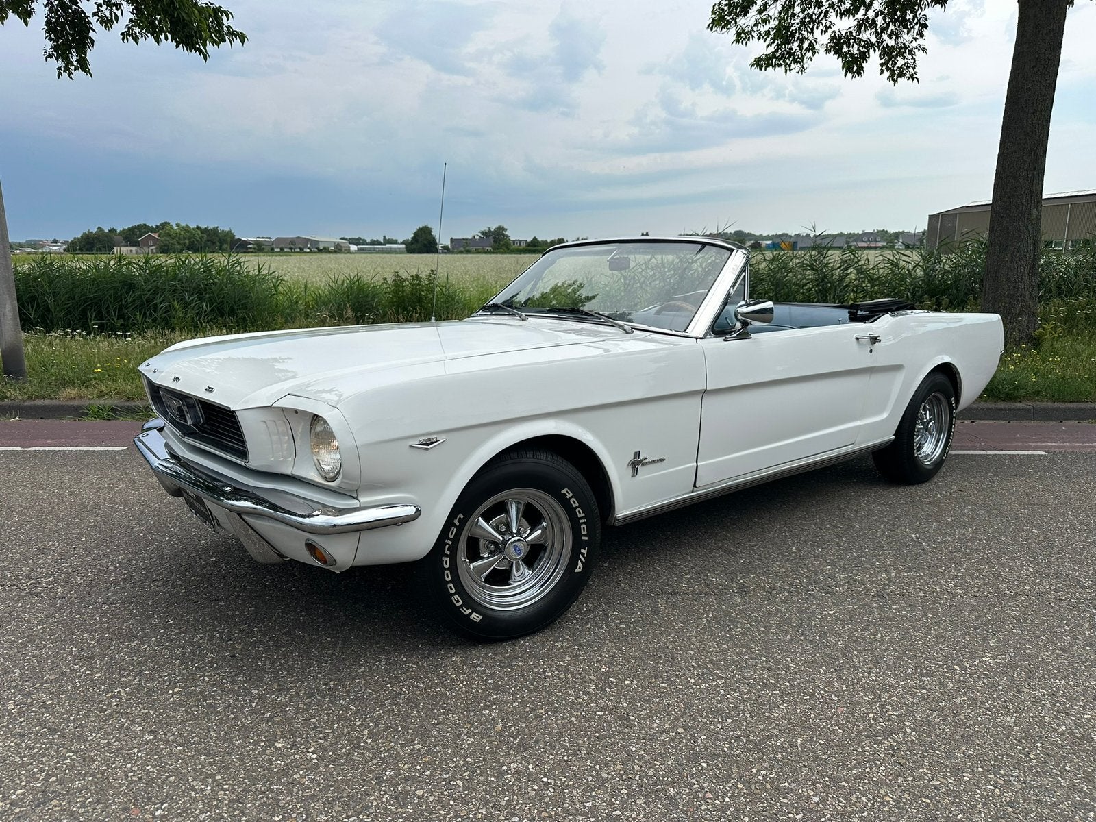 1966 Ford Mustang Cabriolet V8 automaat, discbrakes, igst, Automaat, Achterwielaandrijving, Cabriolet, Wit